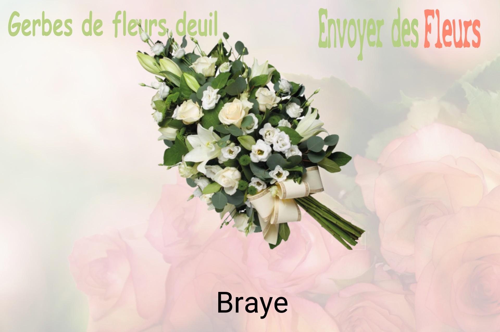 Gerbe de fleurs de deuil livrée à Braye
